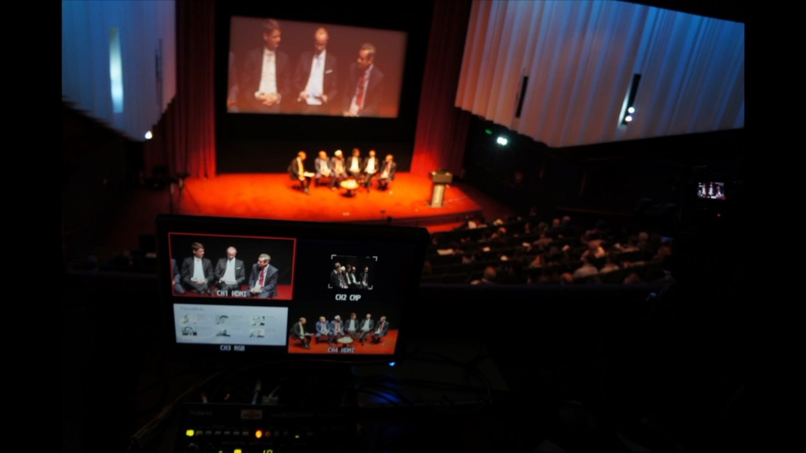 Multi-camera live streaming switcher at a London conference